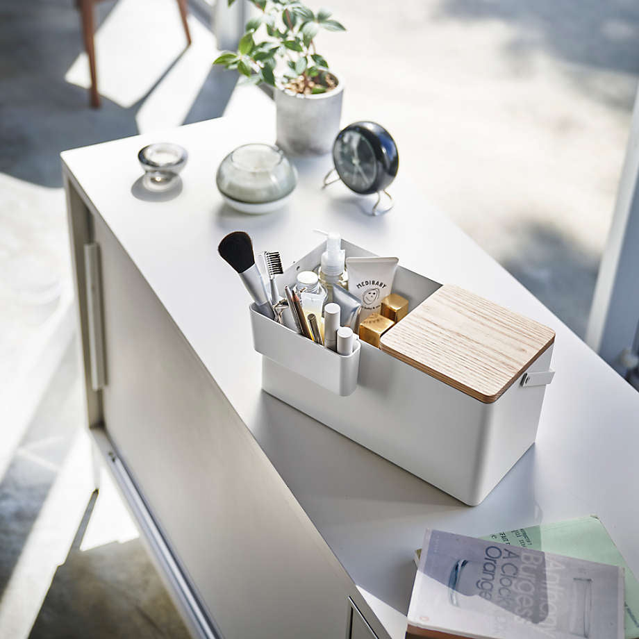 Yamazaki White Steel Makeup Organizer